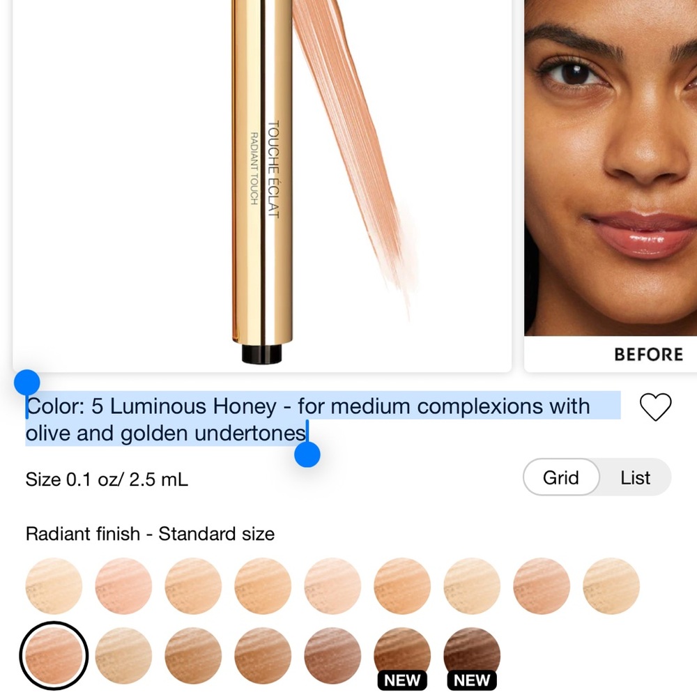YSL Touche Éclat High Cover Radiant Concealer 5 - Picture 5 of 6